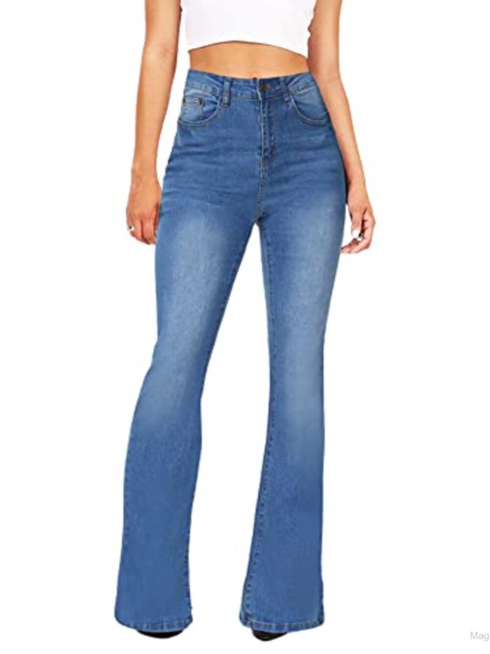 High Rise Flare Wide Leg Stretch Denim Bellbottom Jeans